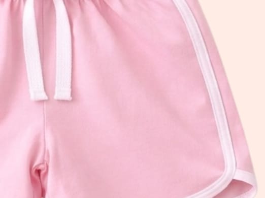 Pink girls outfit set with butterfly heart graphic t-shirt and matching shorts