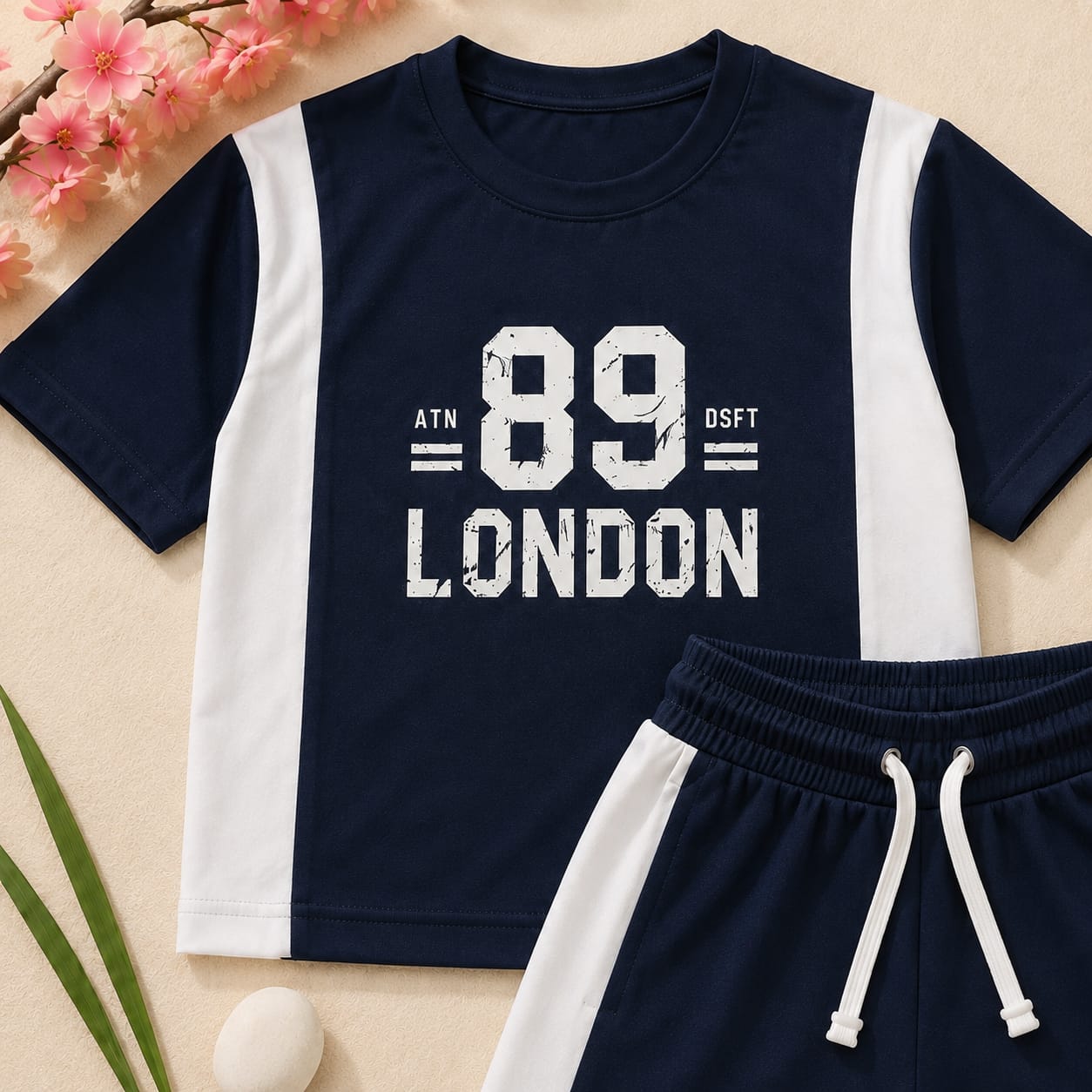Boys Navy Blue & White 