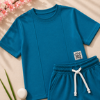 Boys Teal Blue "Find Your Way" T-Shirt & Shorts Set