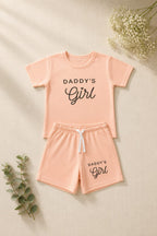Girls Peach "Daddy's Girl" T-Shirt & Shorts Set