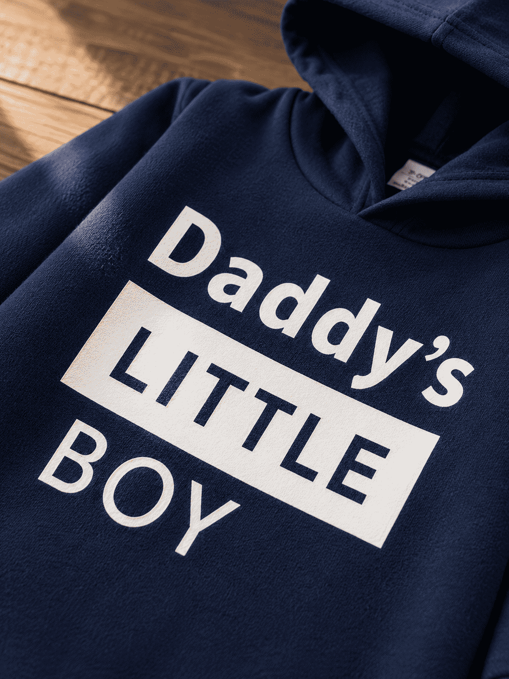 Plush-Hoodie Romper - Daddys Boy in Dark Blue