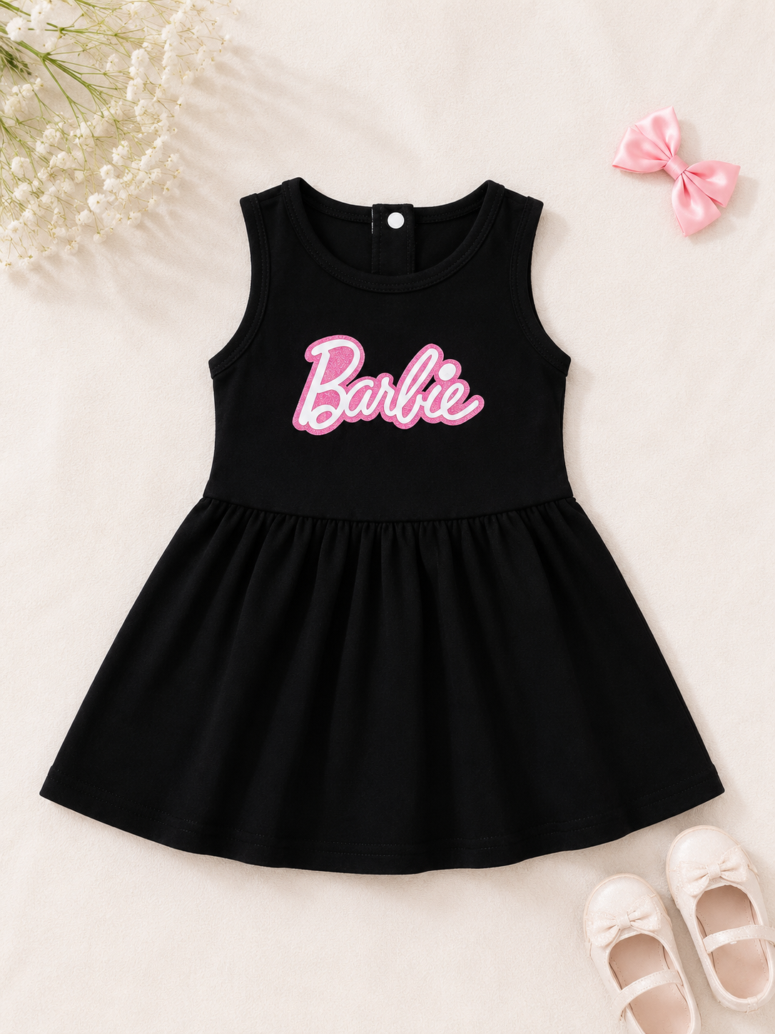 PLUSH-SUMMER DRESS - BARBIE IN BLACK