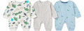 Baby Cotton Romper Pack of 3 | Full Sleeve Front Open | Soft Newborn Baby Wear