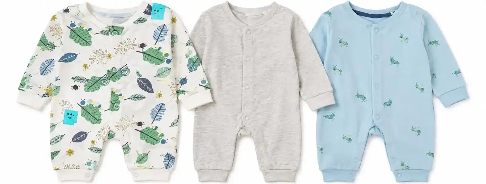 Baby Cotton Romper Pack of 3 | Full Sleeve Front Open | Soft Newborn Baby Wear