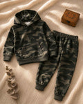 Plush - Hoodied Fleece Shirt & Trouser - Camouflage Rustic Green