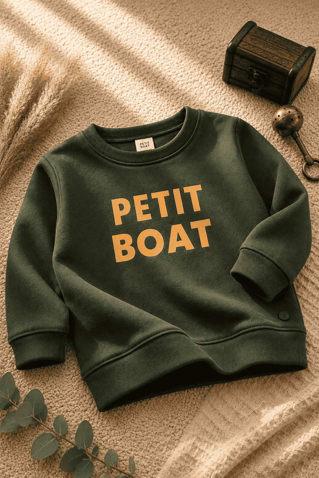 Full Sleeves Sweat Shirt - Petit Boat Green