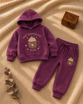 Plum purple kids hot chocolate club hoodie and jogger set