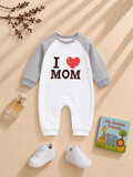 Plush-Printed Rompers - I Love Mom