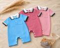 Baby boy polo collar romper jersey fabric pack of 3