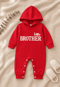 Plush-Hoodie Romper - Little Brother in Red