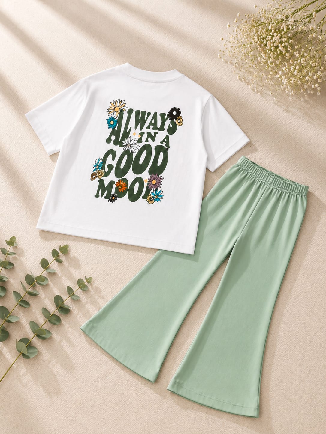 PLUSH-Nifty Basics Premium - Good Mood in Light Green Contrast with Flapper Trousers