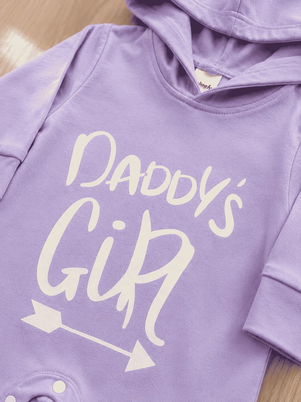 Plush-Hoodie Romper - Daddys girl in lavender
