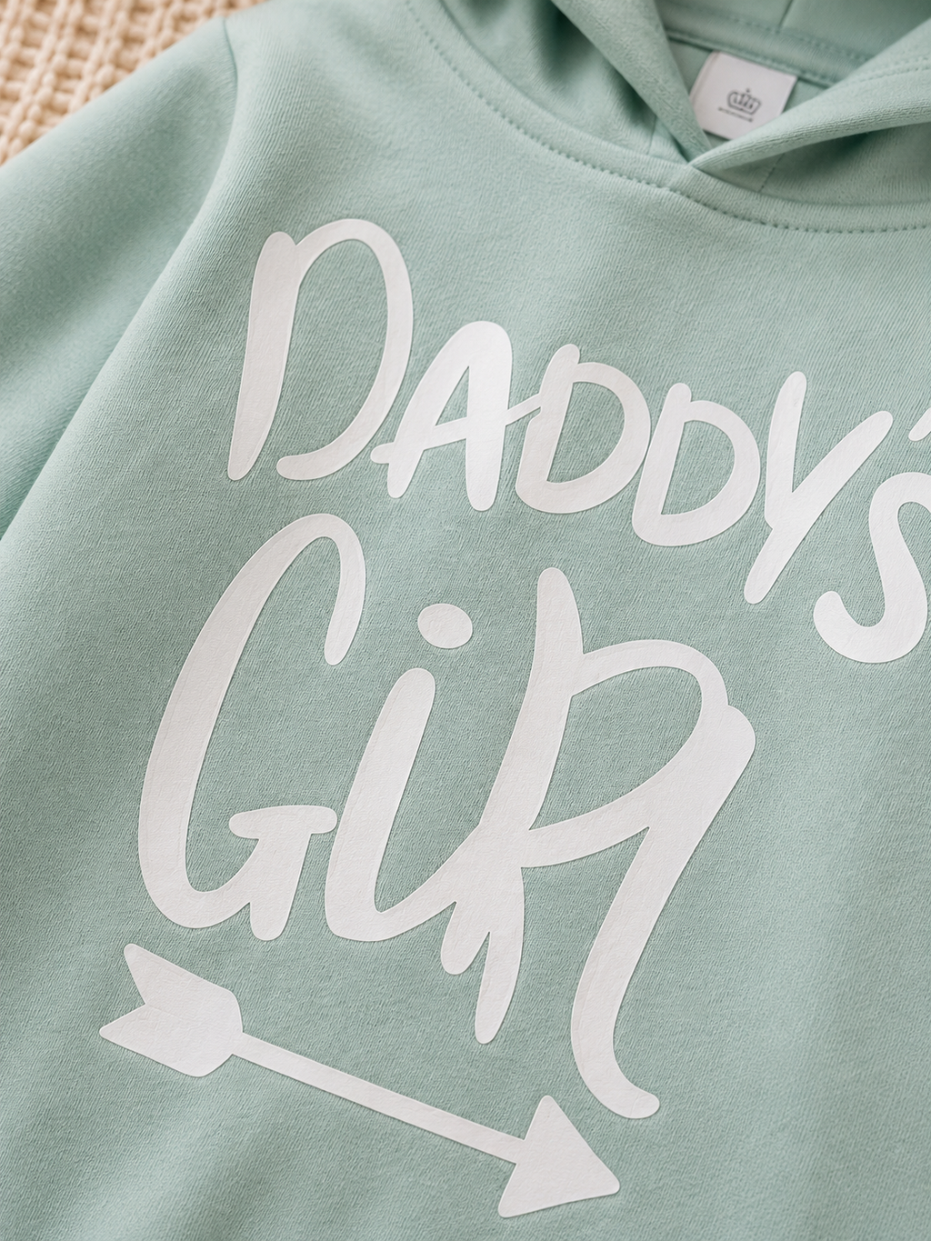 Plush-Hoodie Romper - Daddys girl in Green