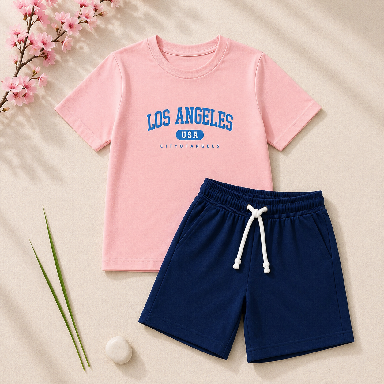 Boys Peach & Navy 