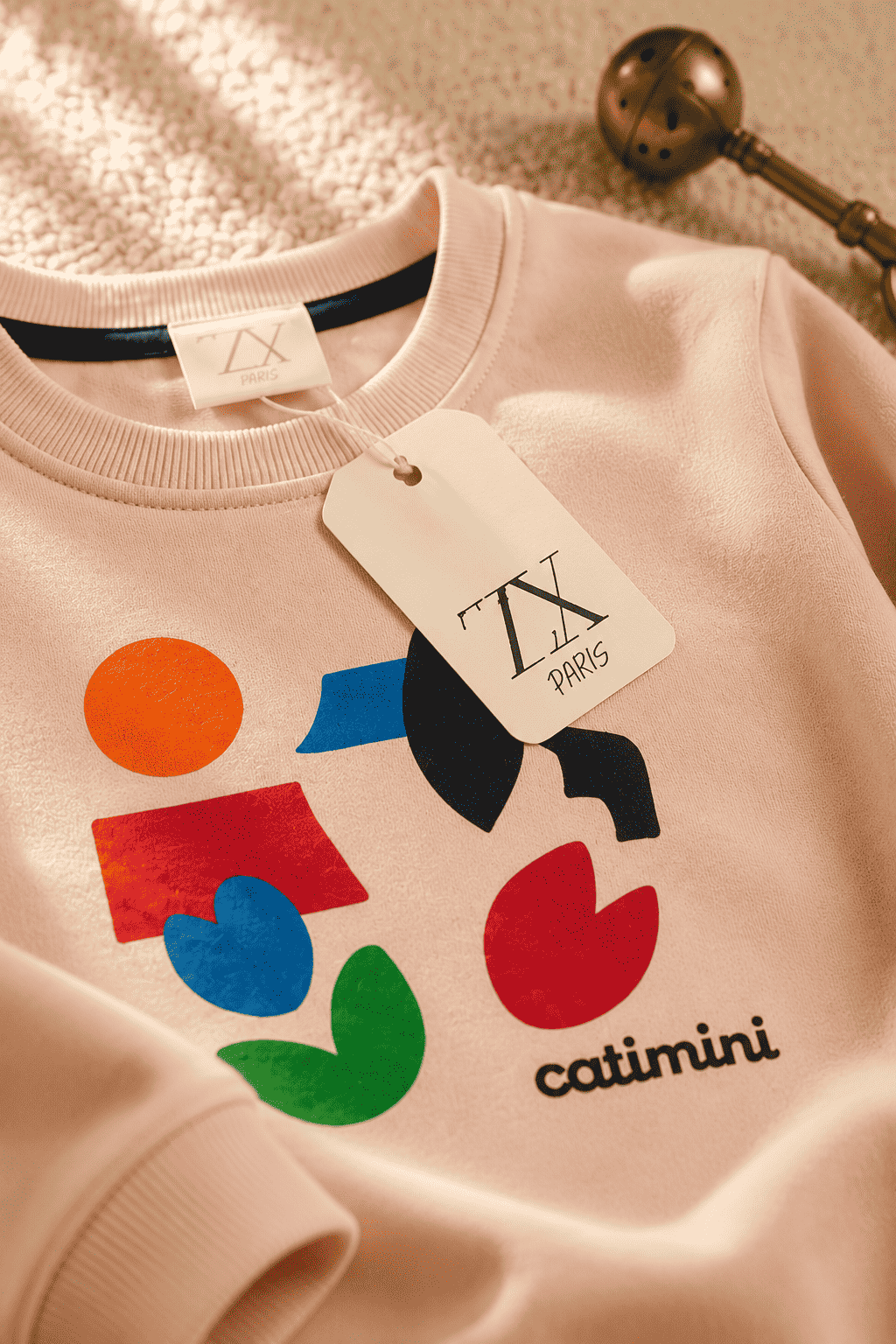 Full Sleeves Sweat Shirt - Hearts and Figure Light Pink