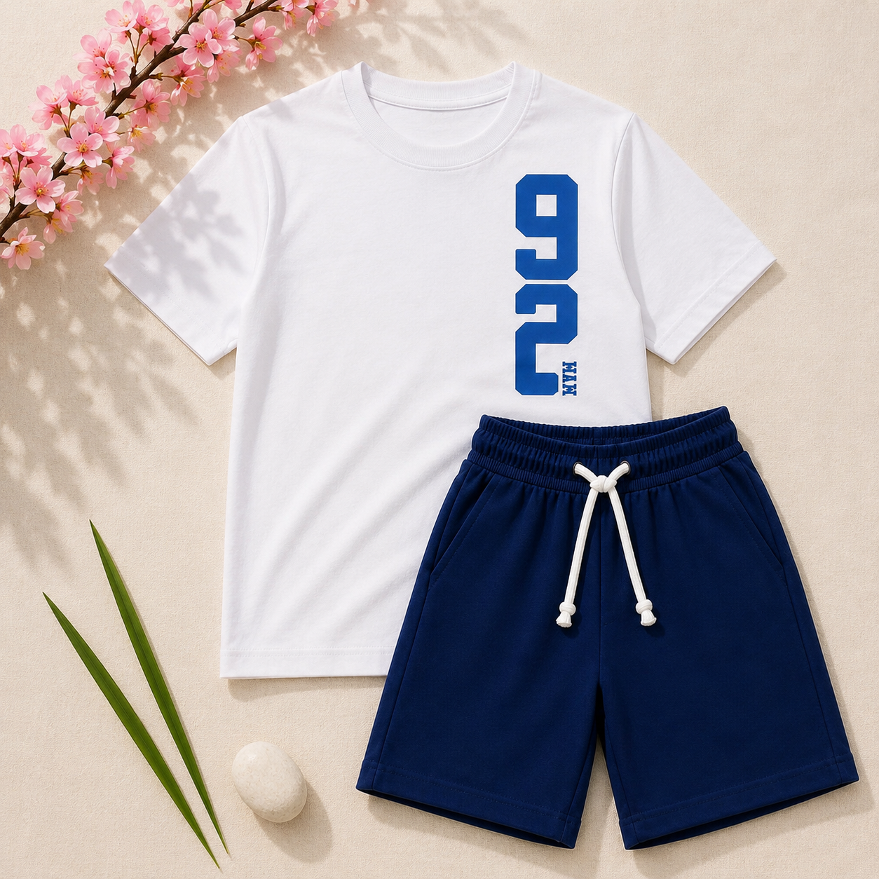 Boys White & Blue "92 Max" T-Shirt & Shorts Set