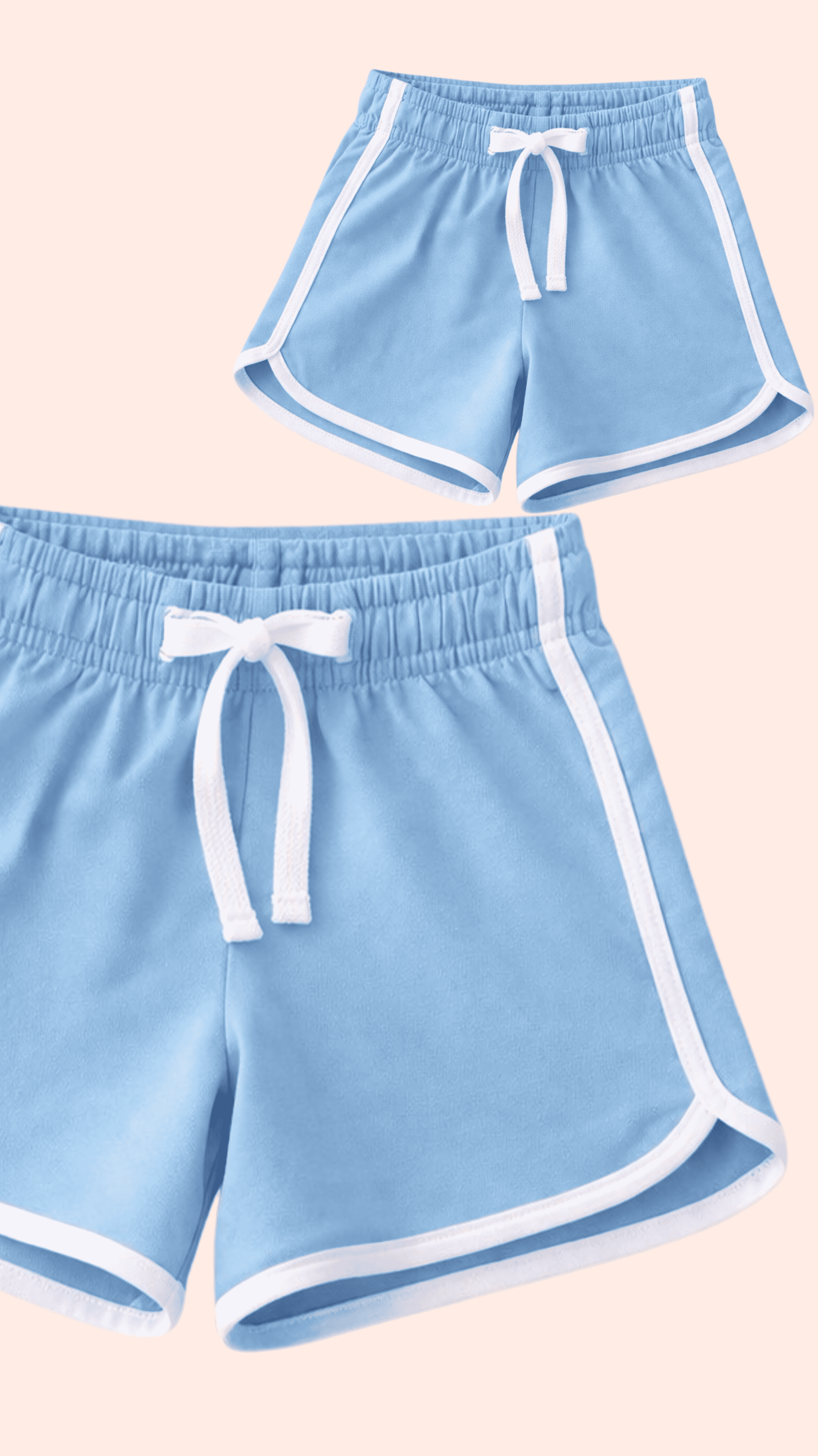 Light blue kids summer outfit with heart and butterfly print t-shirt and matching shorts