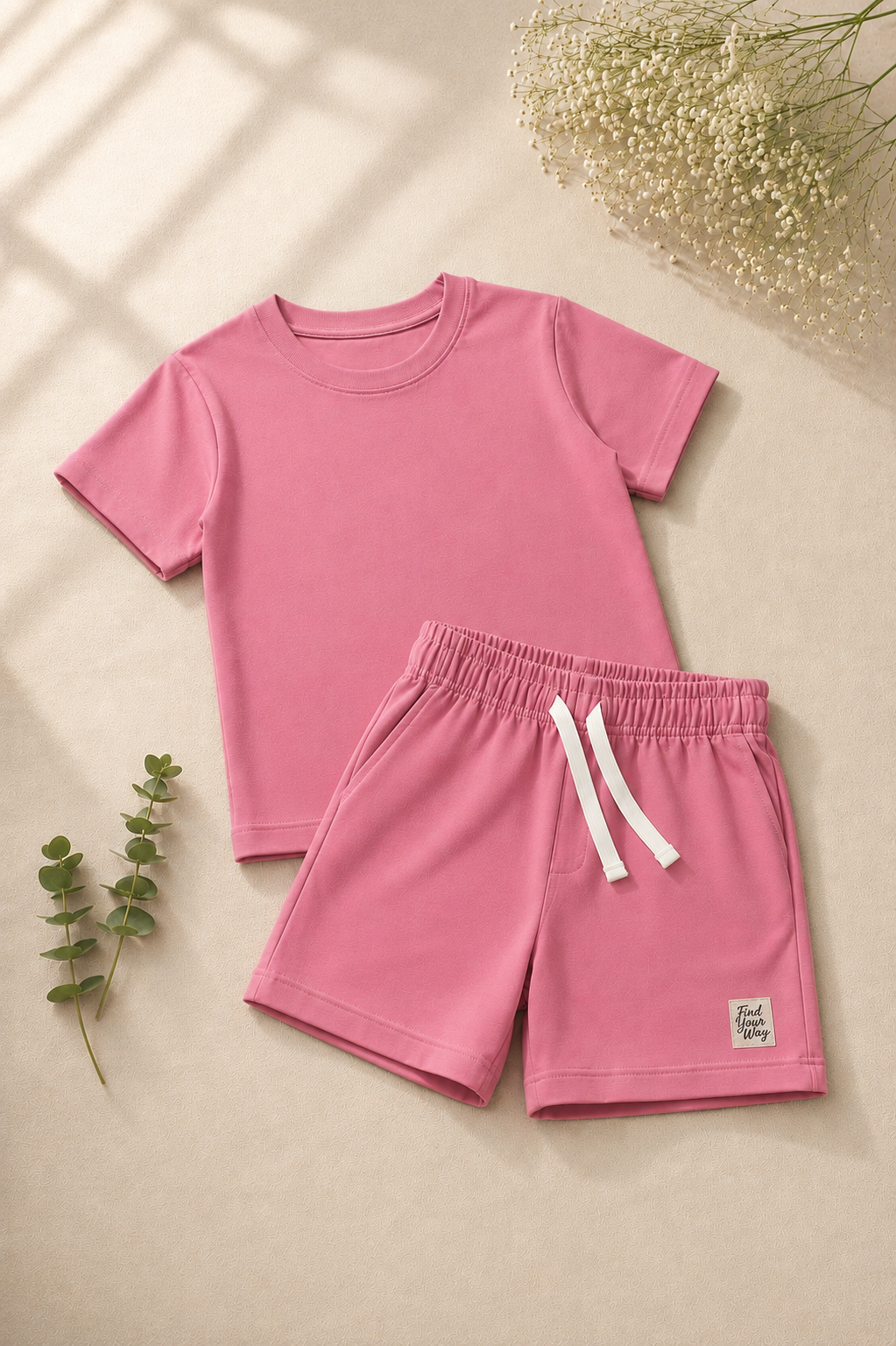Girls Pink "Find Your Way" T-Shirt & Shorts Set