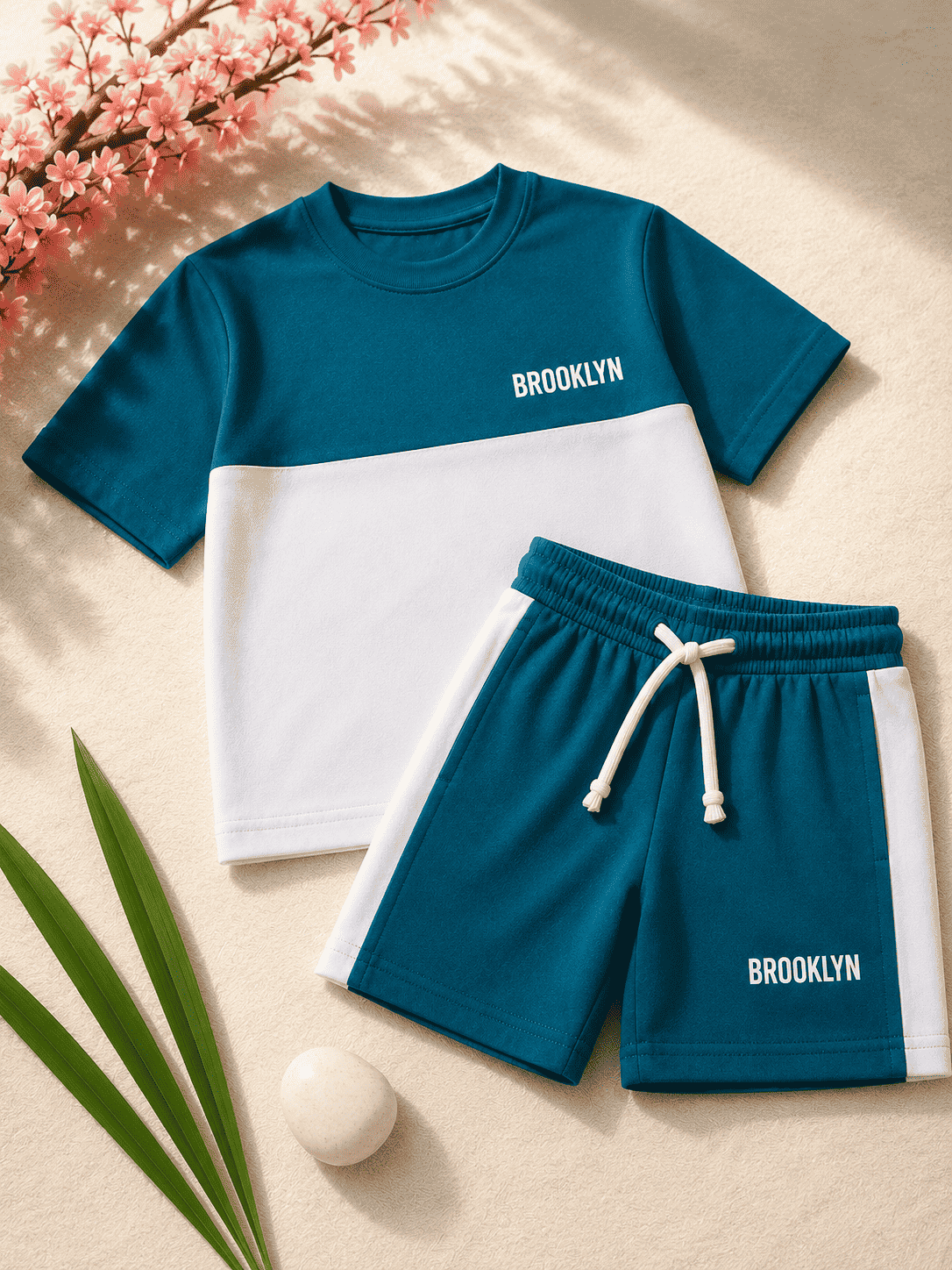 Boys Teal & White 