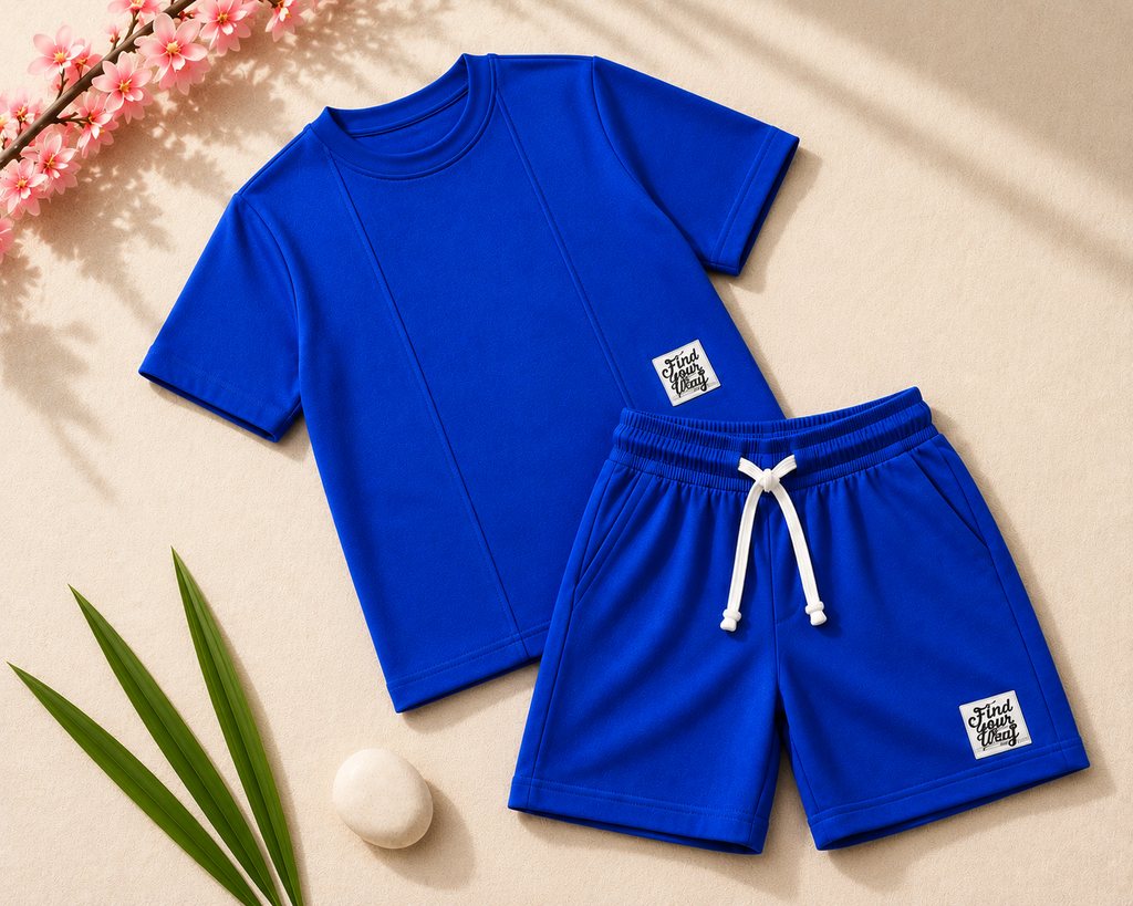 Boys Royal Blue "Find Your Way" T-Shirt & Shorts Set