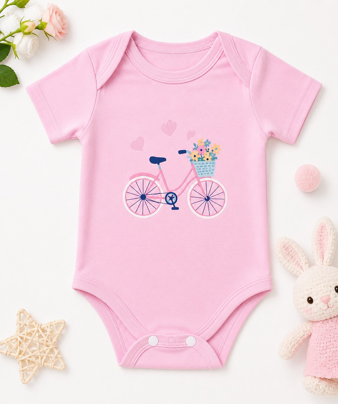Pink Bicycle Baby Bodysuit