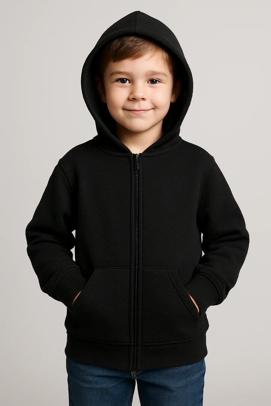 Primark Boys Black Hoodie – Cozy Winter Essential