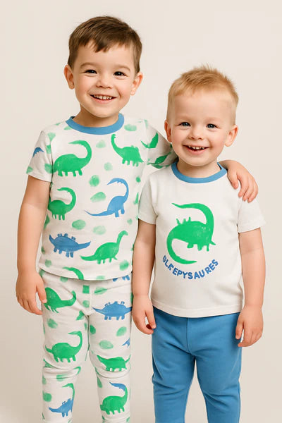 Kids Dinosaur Pjama Set by Primark | 100% Cotton | Soft & Breathable Sleepwear