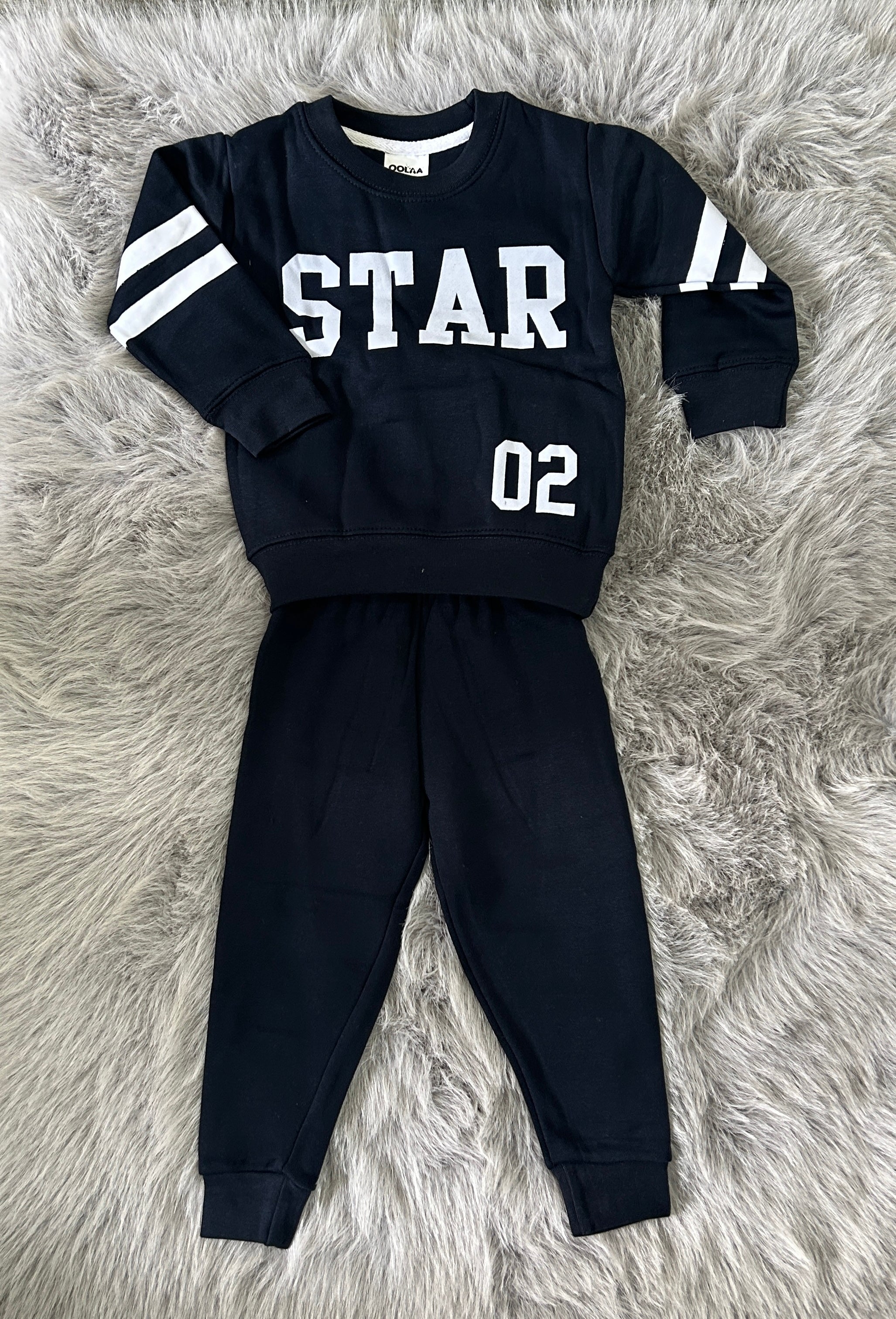Fleece Shirt & Trouser - Stars in Blue