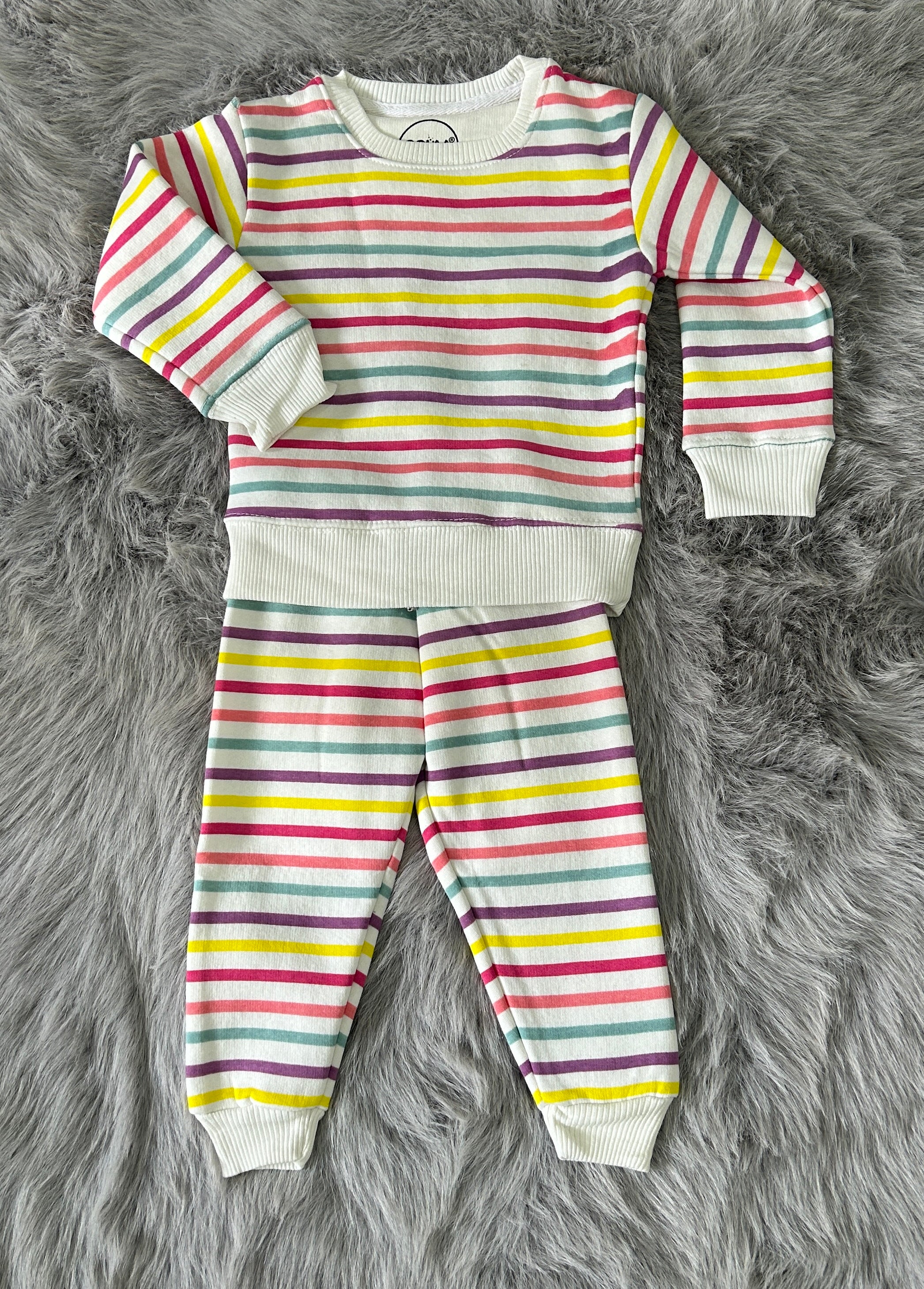 Fleece Shirt & Trouser - Rainbow Stripes
