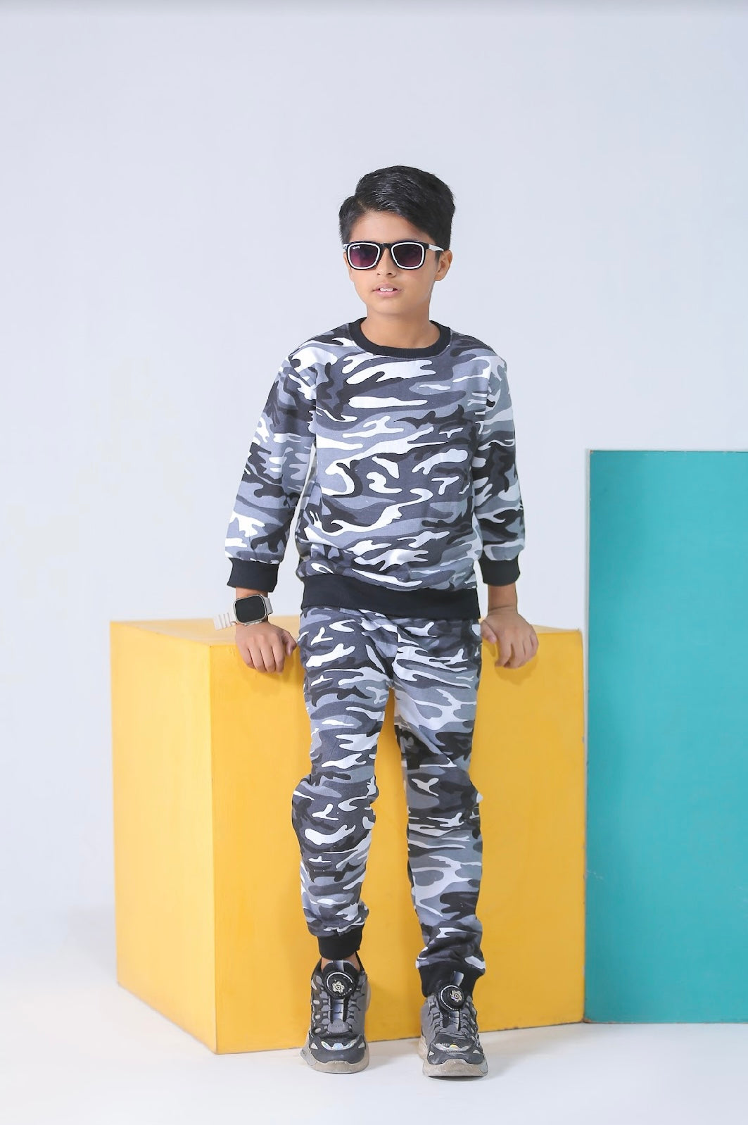 Plush -  Fleece Shirt & Trouser - Camouflage Grey