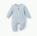 Plush Ribbed Knit Winter Romper - Light Grey