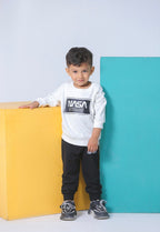 Sweatshirt Trousers Set - Nasa in Black and White Contrast