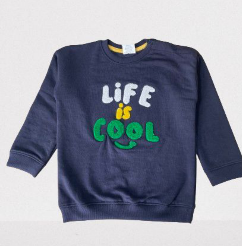 Full Sleeves Sweat Shirt - Life is Cool Blue