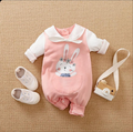 Plush - Printed Romper - Pink Bunny Rabbit