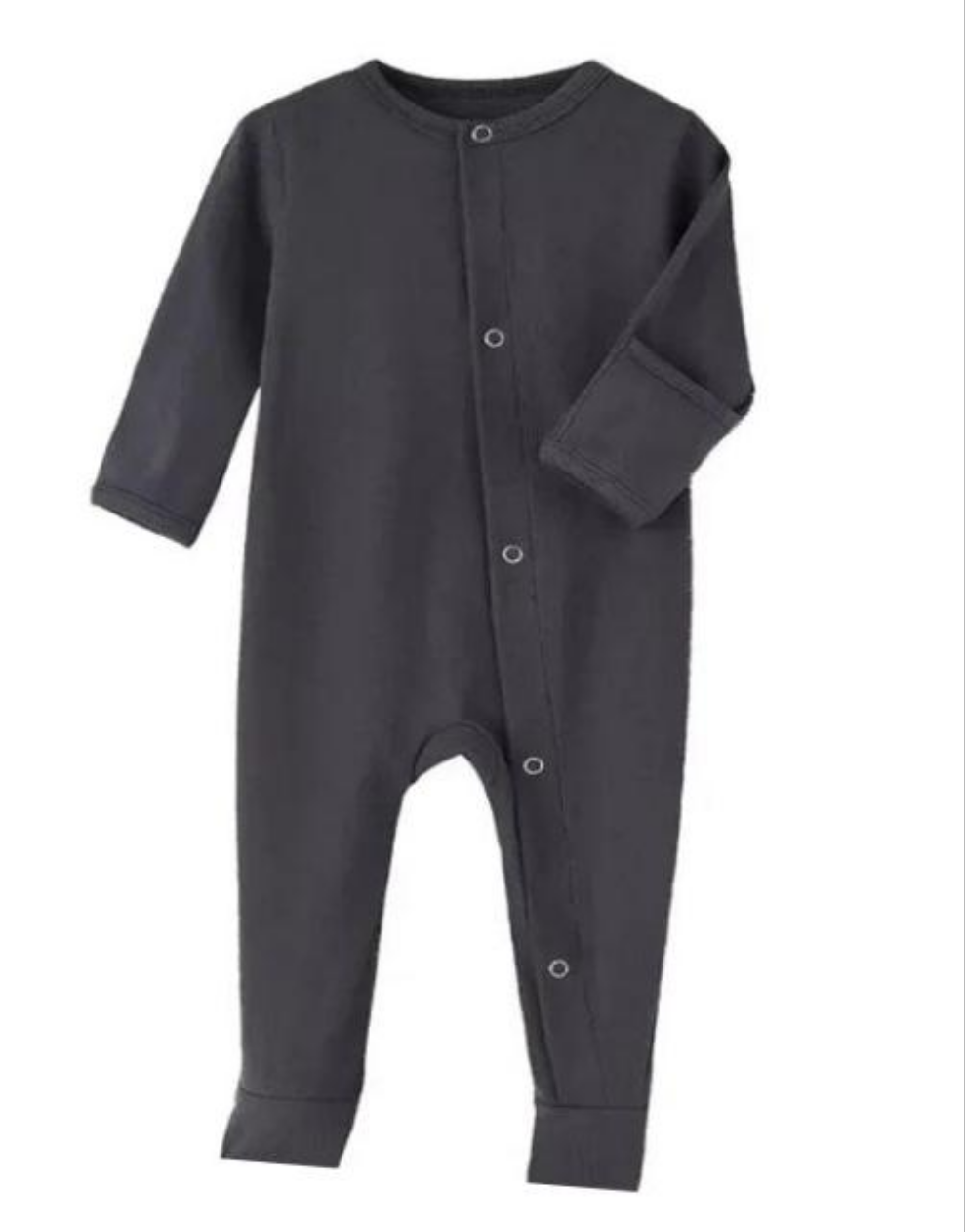 Plush-Baby Soft Bamboo Viscose Button Romper - Black