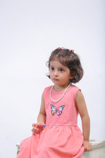 PLUSH-Summer Dress - Butterfly in Dark Pink