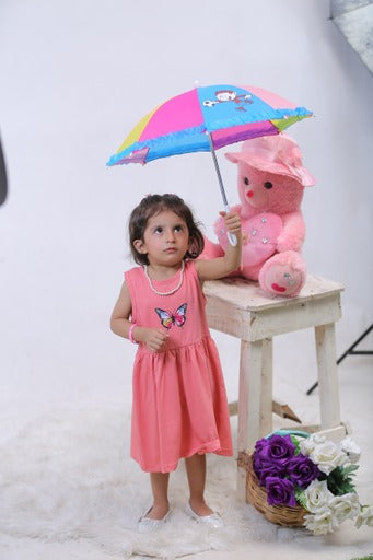 PLUSH-Summer Dress - Butterfly in Dark Pink