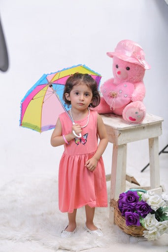 PLUSH-Summer Dress - Butterfly in Dark Pink