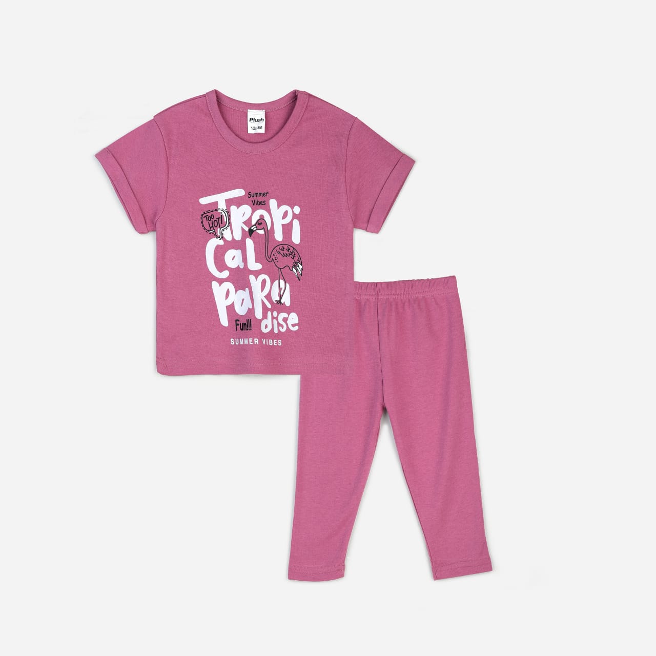 Plush-Premium Basics Casual Wear P/J Set Pink