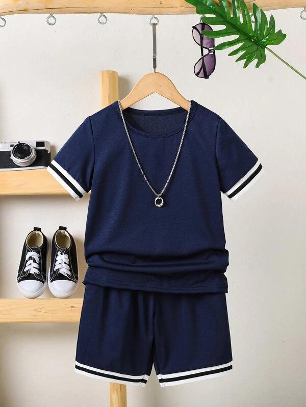 Shirt and Short Set - Plain Blue