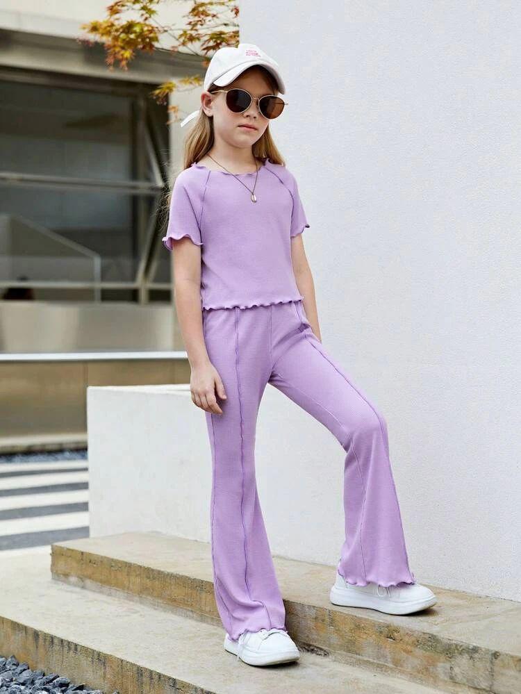 Plush-Premium Basics Casual Wear P/J Set Purple