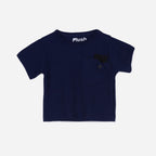 Plush-Waffle Textured Short Sets-Dark Blue