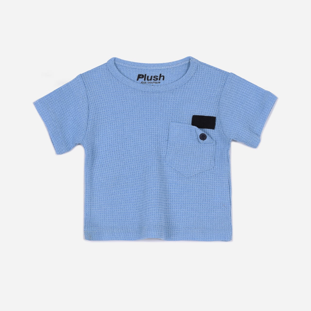 Plush-Waffle Textured Short Sets-Blue