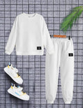 Plush Round Neck - Modern Fleece Basic Set White