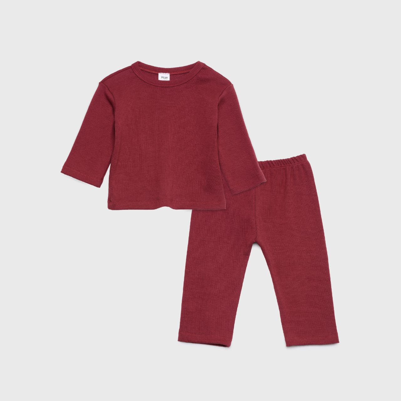 Plush Round Neck Style Ribbed Knit Sweat Set - Maroon – Nifty.pk