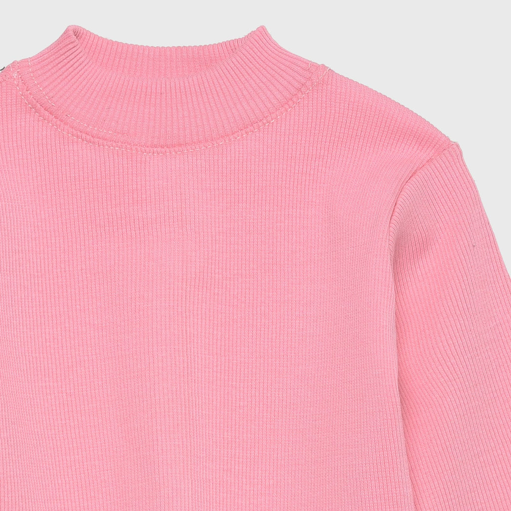 Plush Ribbed Knit Basic Set - Pink
