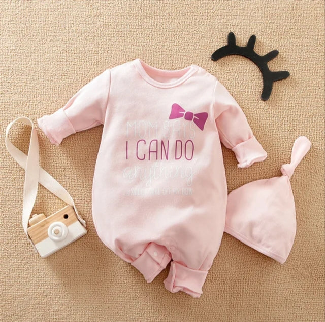 Plush-Printed Rompers - I Can Do