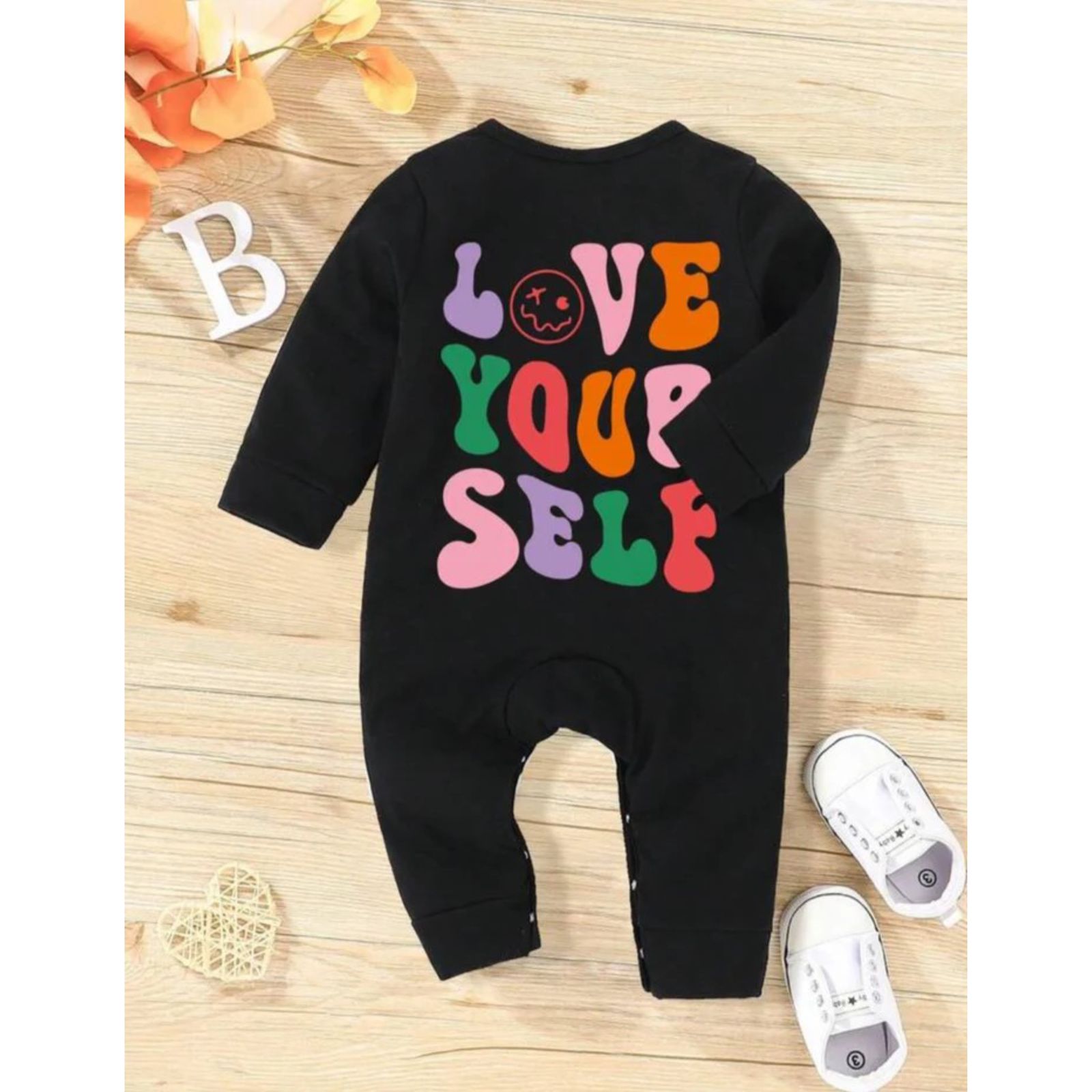 Plush-Printed Rompers - Self Love
