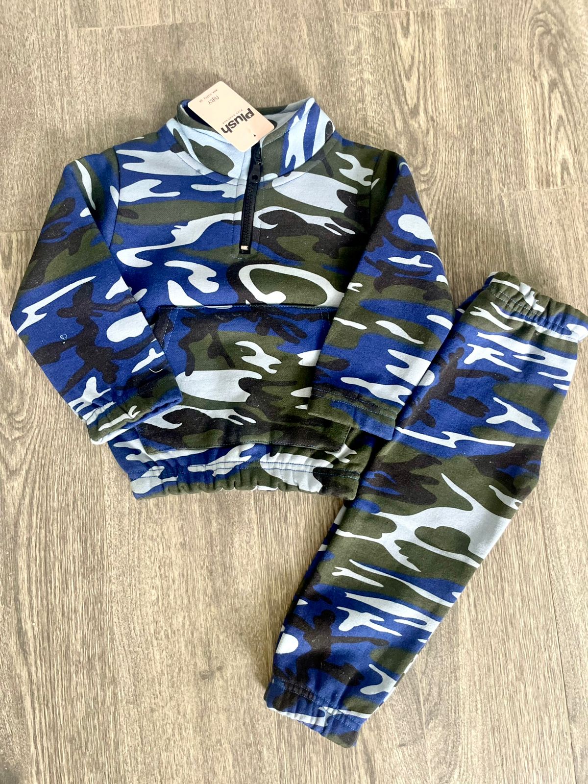 Plush -  Fleece Shirt & Trouser - Camouflage Blue