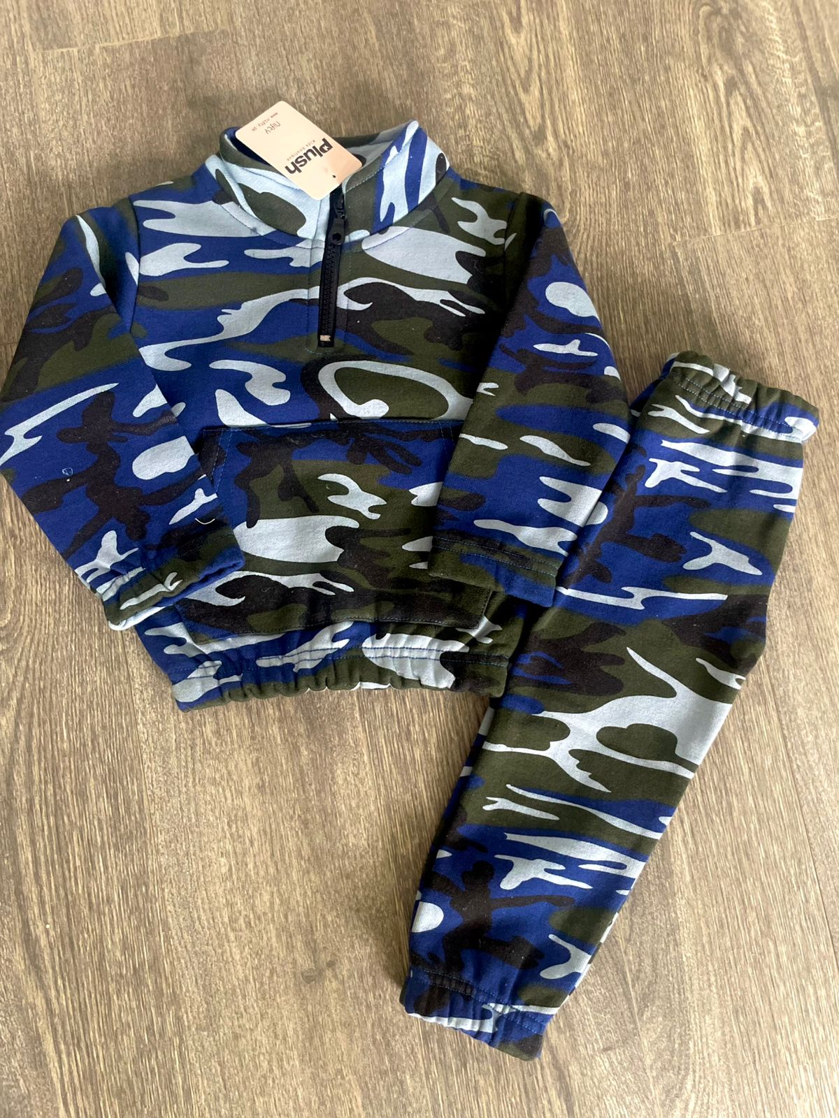 Plush -  Fleece Shirt & Trouser - Camouflage Blue